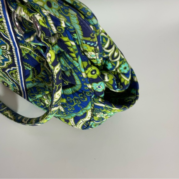 Vera Bradley Rhythm & Blues Structured Shoulder Bag Blue Greens Floral Pattern - Picture 8 of 16